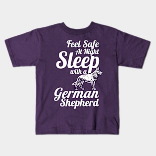 GSD - Feel Safe at Night, Sleep with a German Shepherd Dog Kids T-Shirt